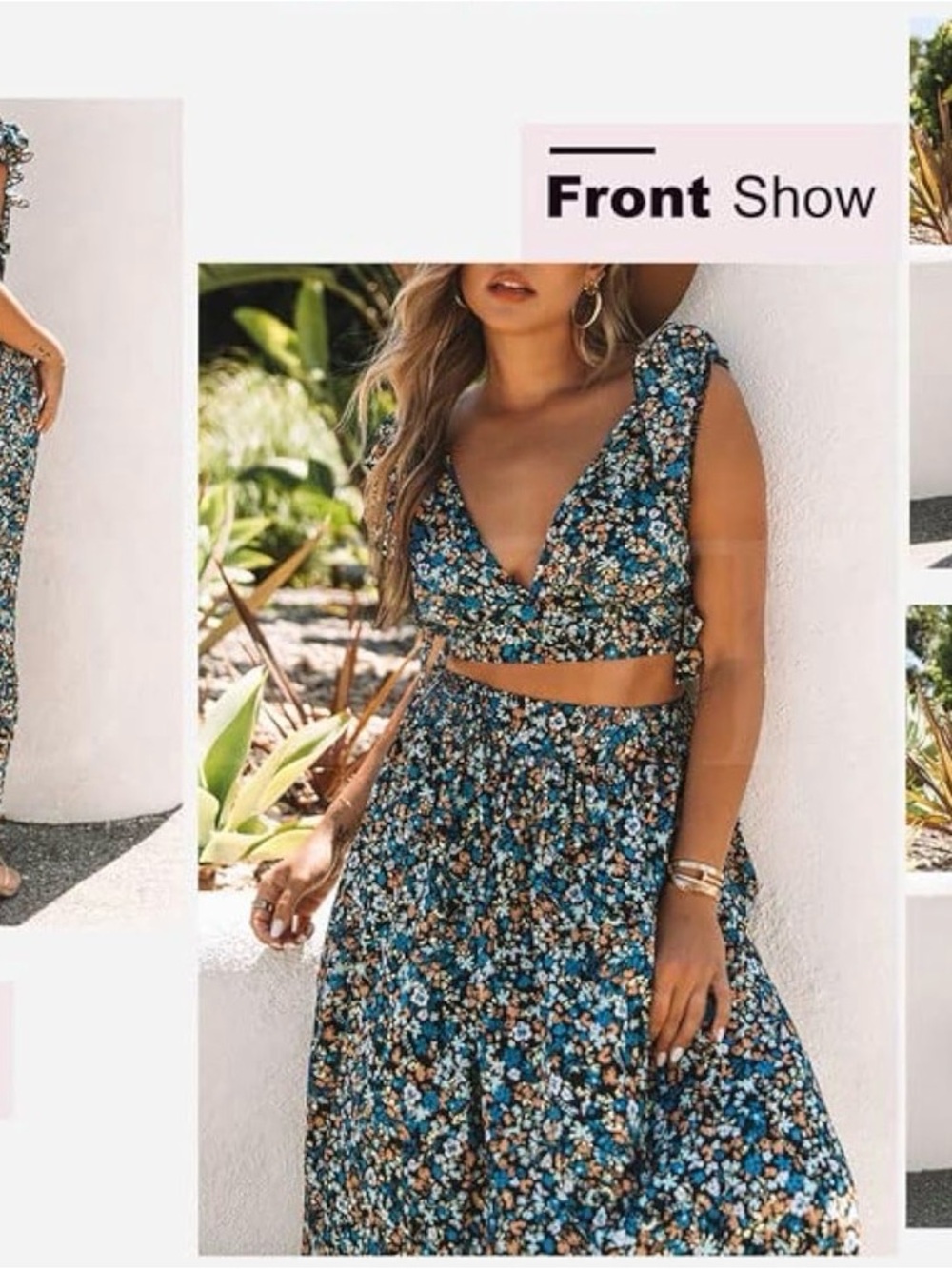 Floral Lightweight Chiffon 2-piece Skirt/Top set - Picture 4 of 7